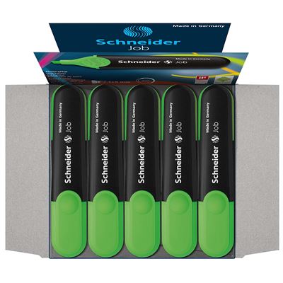 SCHNEIDER  Job (Surligneurs, rechargeable) Lot de 10, Encre verte