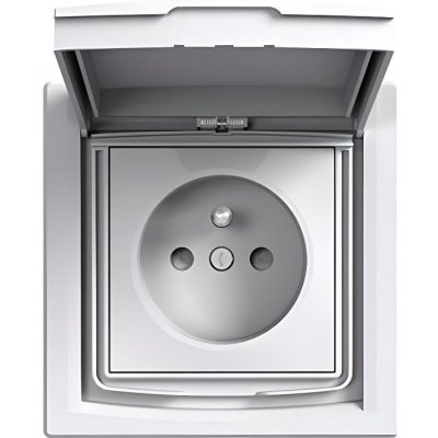 SCHNEIDER ELECTRIC Schneider - Prise 2P+T &eacute;tanche avec clapet de protection IP44 Asfora