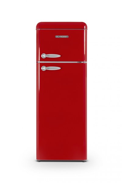 SCHNEIDER  SCDD211V-RE - R&eacute;frig&eacute;rateur double porte 211L Vintage Rouge