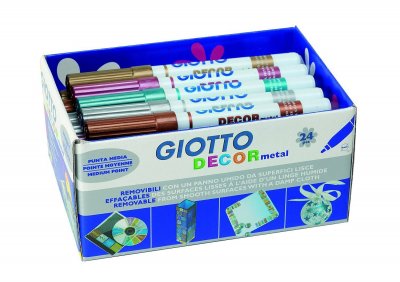 GIOTTO Schoolpack 24 Feutres Decor Metal Coloris Assortis