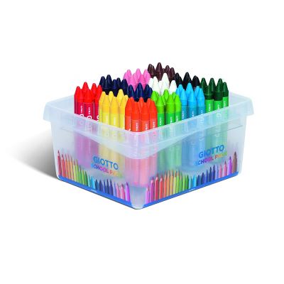 GIOTTO Schoolpack de 144 craies &agrave; la cire CERA MAXI, diam&egrave;tre 11,5 mm