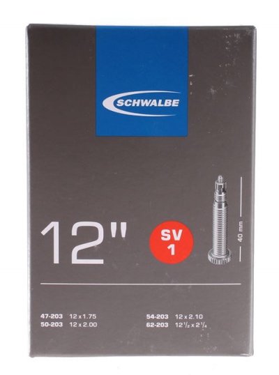 SCHWALBE  12 X 1.75 X 2 1/4 Presta Inner Tube Noir 12.5&acute;&acute; / 1.75-2.25