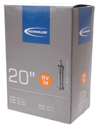 SCHWALBE  DV7A Chambre &agrave; air Noir 20 x 1 1/8-1 3/8 (500A) Valve Presta
