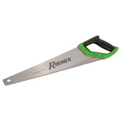 RIBIMEX Scie bois &eacute;go&iuml;ne &agrave; main 450mm 7 tpi dents aff&ucirc;t&eacute;es sur 3 c&ocirc;t&eacute;s