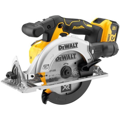 DEWALT Scie circulaire 165 mm XR 18V + 2 batteries 5Ah + coffret Tstak - DCS565P2-QW