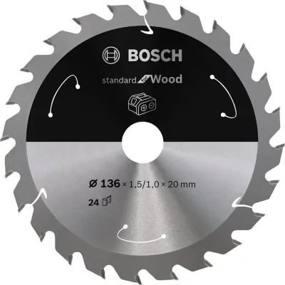 BOSCH Scie circulaire Lame standard pour bois, 136x1.5 / 1x20 24 dents - 