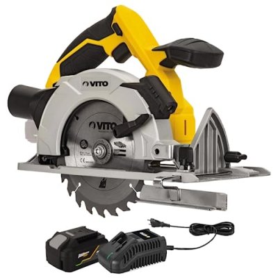 VITO PRO POWER Scie Circulaire sans fil 20V Lithium ion VITO EGO LI + Batterie 4AH + Chargeur rapide