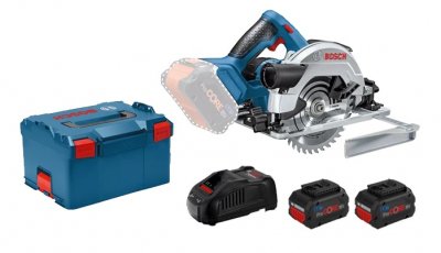 BOSCH Scie circulaire sansfil  GKS 18V57 G 18 V 2 batteries 55 Ah chargeur coffret LBOXX