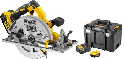 DEWALT Scie circulaire XR 5Ah 184 mm + 2 Batteries + Coffret Tstak - DCS572P2-QW
