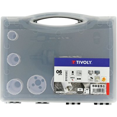 TIVOLY Scie cloche M&eacute;tal Bois durs Placo  BIM &Oslash;22 &agrave; 68mm coffret 8pcs