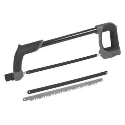 RIBITECH Scie metaux 30cm pro + 3 lames bois,m&eacute;taux fins, m&eacute;taux epais