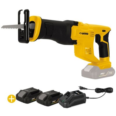 VITO Scie sabre sans fil 20V + 2 batteries lithium 2AH + Chargeur rapide  EGO LI