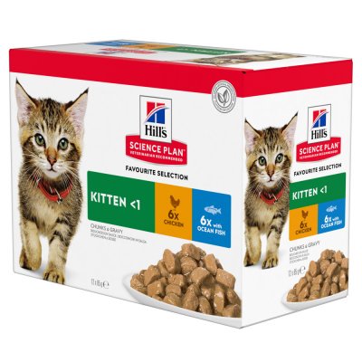 HILL S SCIENCE PLAN Science Plan Feline Kitten Multipack Poulet et poisson bleu 12x85 gr 