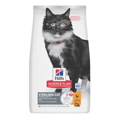 HILL&APOS;S Science Plan Sterilised 7+ Adulte Mature St&eacute;rilis&eacute; au Poulet 1.5 Kg