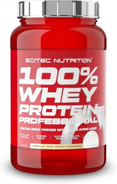SCITEC NUTRITION  100% Whey Protein Professional 920g Vanille Framboise - Lactos&eacute;rum