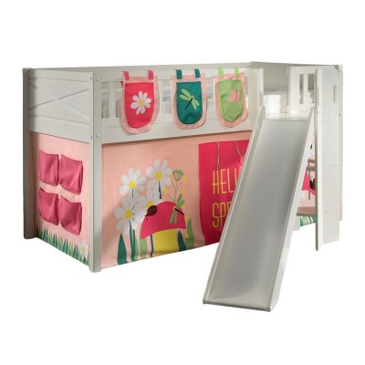 VIPACK Scott Lit Mezzanine Toboggan et Rideau Spring Trois Sacs Rangement