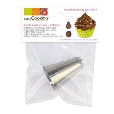 SCRAPCOOKING  1802 Douille Etoile Inox Argent 14 x 10,8 x 3,2 cm