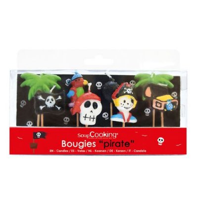 SCRAPCOOKING  5000 Pirates Set de 8 Bougies Paraffine Multicolore 10,5 x 10 x 2 cm