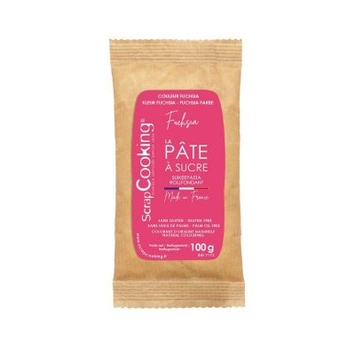 SCRAPCOOKING  Sachet P&acirc;te &agrave; Sucre Rose Fuchsia 100 g - Lot de 5