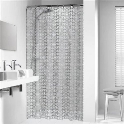 SEALSKIN  Rideau de douche Hammam 180 cm Argent&eacute;