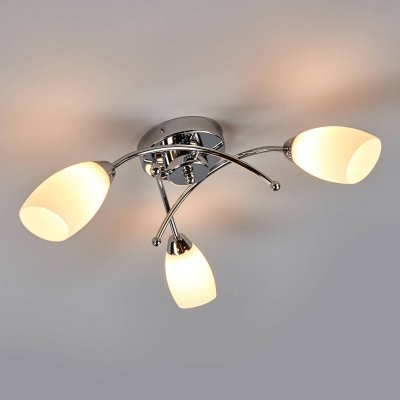 SEARCHLIGHT  Beau plafonnier OPERA 3 lampes chrom&eacute;