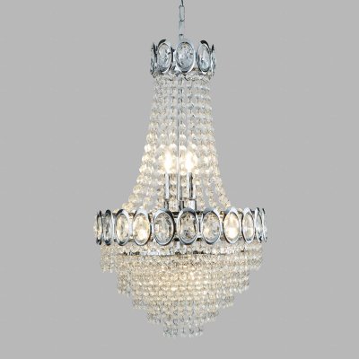 SEARCHLIGHT  Louis Philipe - Lustre &agrave; 6 ampoules au fini chrom&eacute;, E14