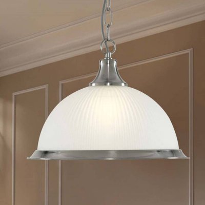 SEARCHLIGHT  Suspension American Diner argent&eacute;e satin&eacute;e 1 lampe