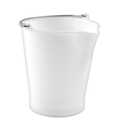 GILAC Seau 12 litres blanc avec bec verseur et anse inox - 