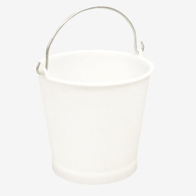 GILAC Seau 13 litres blanc anse inox - 