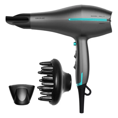 CECOTEC S&egrave;che-cheveux Bamba Ionicare 5300 Maxi Aura Black Gris fonc&eacute;, 2200 W, Fil 2,8m