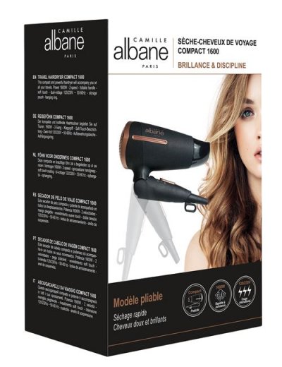 CAMILLE ALBANE S&egrave;che-cheveux de voyage  Compact 1600 W Noir 