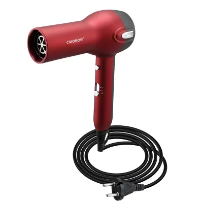 AVIZAR S&egrave;che-Cheveux Electrique 1400W avec Air Froid et Vitesses R&eacute;glables Rouge