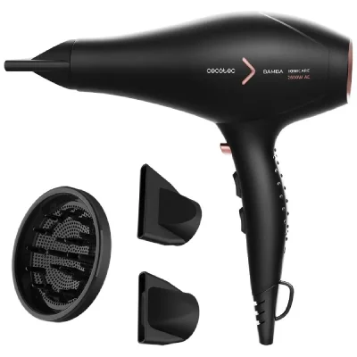 CECOTEC S&egrave;che-cheveux Ioncare 5350 PowerShine Fire, 2600 W, moteur num&eacute;rique, 3 accessoires
