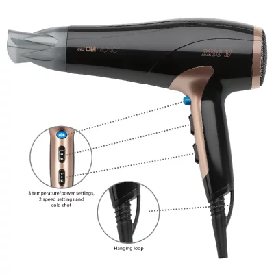 CLATRONIC S&egrave;che-cheveux ionique  Ht 3661