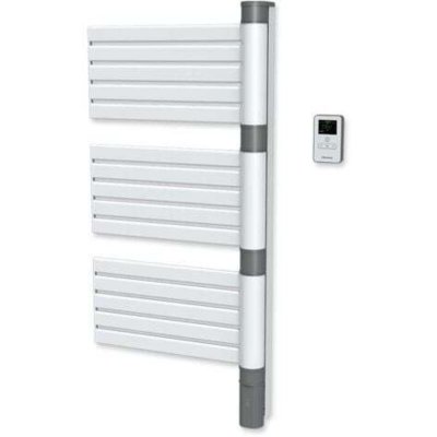 CARRERA S&egrave;che-serviette sans fluide lames plates pivotant 500W blanc & gris