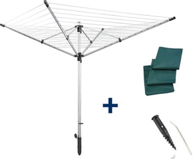 LEIFHEIT S&eacute;choir parapluie de jardin 60 m  LinoLift 600 QuickStart