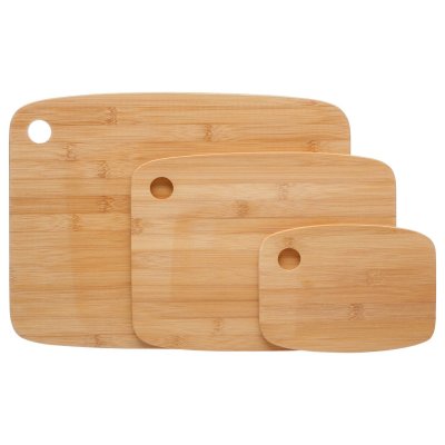 SECRET DE GOURMET  - 3 planches &agrave; d&eacute;couper en bambou - 37 x 28 - Marron