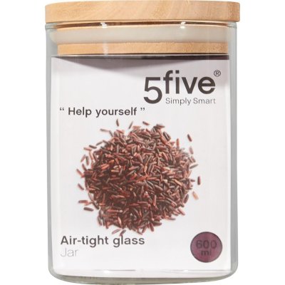 FIVE SIMPLY SMART Secret de gourmet - Bocal en Verre et Bois 600ML