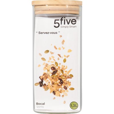 GENERIQUE Secret de gourmet - Bocal Verre et Bois herm&eacute;tique 1.3L