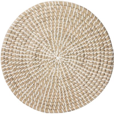 SECRET DE GOURMET  - Set de Table en Osier Vannerie Blanc D 35 cm