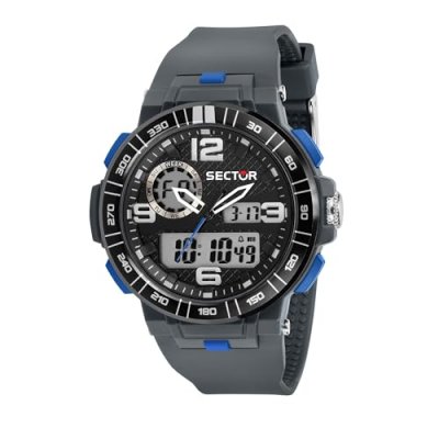 SECTOR  Montre digitale 'EX-28 46MM DIGITAL GREY STRAP' noir