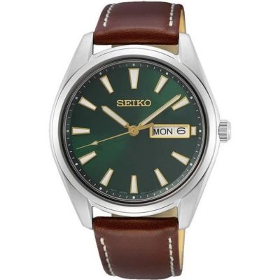 SEIKO  Homme Analogue Quartz Montre avec Bracelet en Cuir SUR449P1