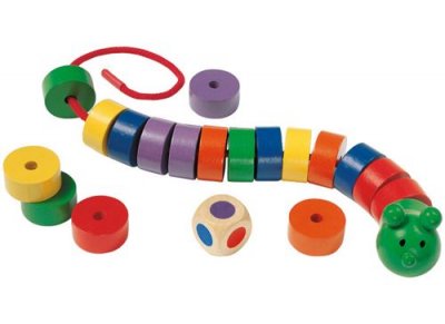 SELECTA SPIELZEUG  jeu de la&ccedil;age Caterpillar junior bois 20 pi&egrave;ces