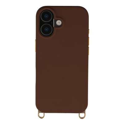 SELENCIA  Coque arri&egrave;re Rivi&egrave;ra avec MagSafe avec crochets amovibles Apple iPhone 16 - Choco Brown