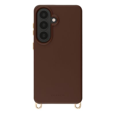 SELENCIA  Coque arri&egrave;re Rivi&egrave;ra avec MagSafe avec crochets amovibles Samsung Galaxy S26 - Choco Brown