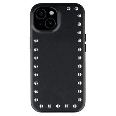 SELENCIA  Coque arri&egrave;re Studs avec MagSafe Apple iPhone 15 - Velvet Black