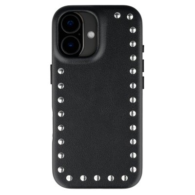 SELENCIA  Coque arri&egrave;re Studs avec MagSafe Apple iPhone 16 - Velvet Black