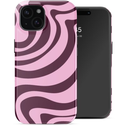 SELENCIA  Coque arri&egrave;re Vivid Apple iPhone 15 - Wavy Swirl Pink Plum