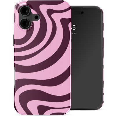 SELENCIA  Coque arri&egrave;re Vivid Apple iPhone 16 - Wavy Swirl Pink Plum