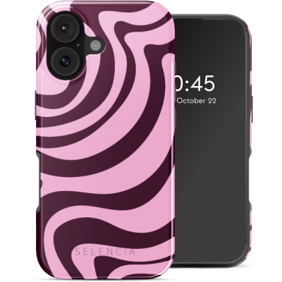SELENCIA  Coque arri&egrave;re Vivid avec MagSafe Apple iPhone 17 - Wavy Swirl Pink Plum
